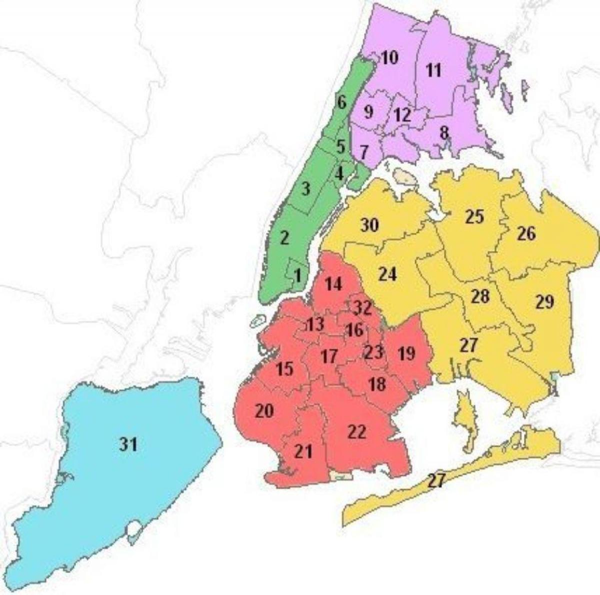 mapa de Manhattan distritos escolares