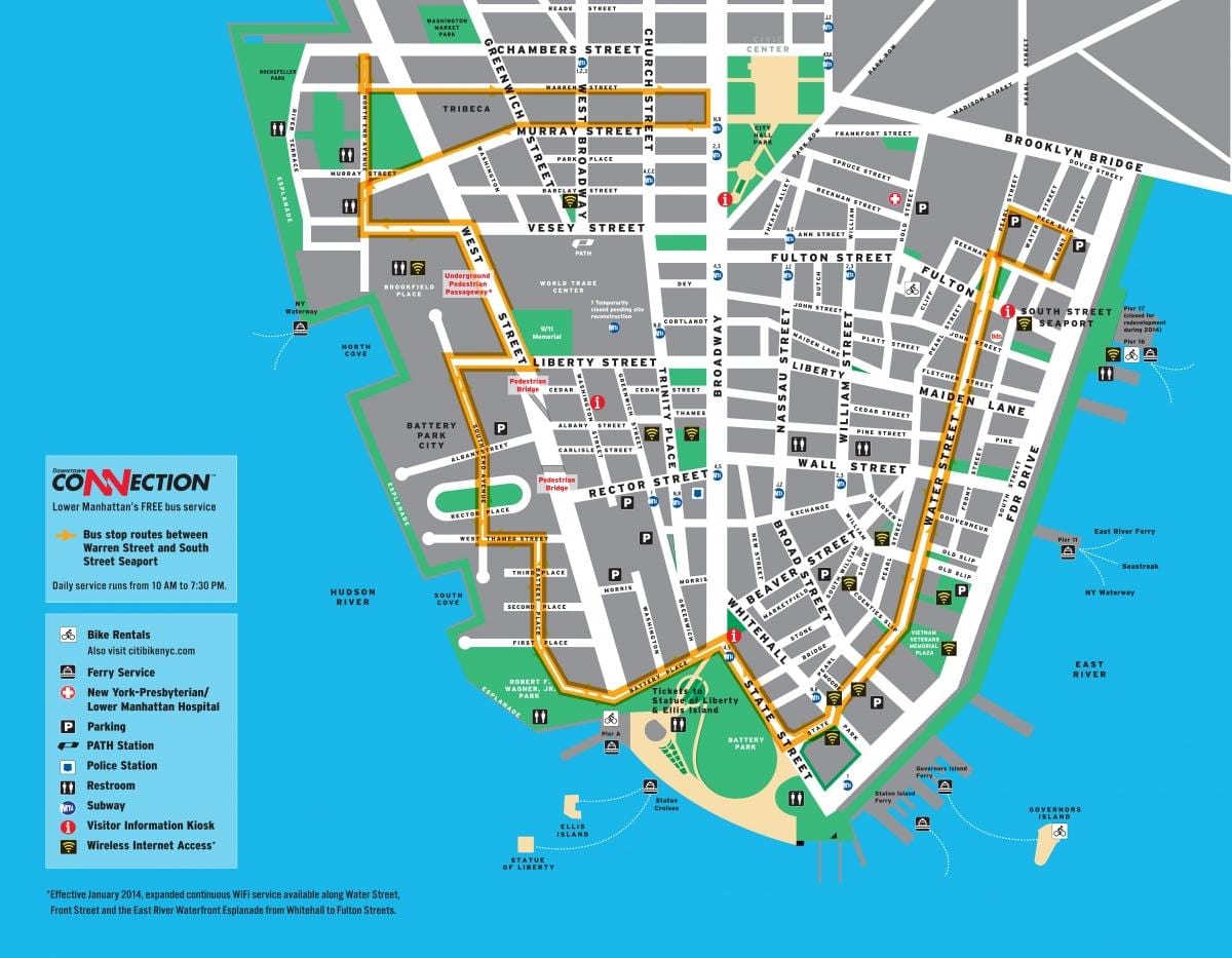 Manhattan paseo a pé mapa