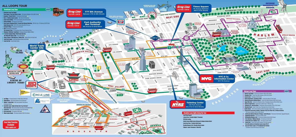 Manhattan paseo a pé mapa