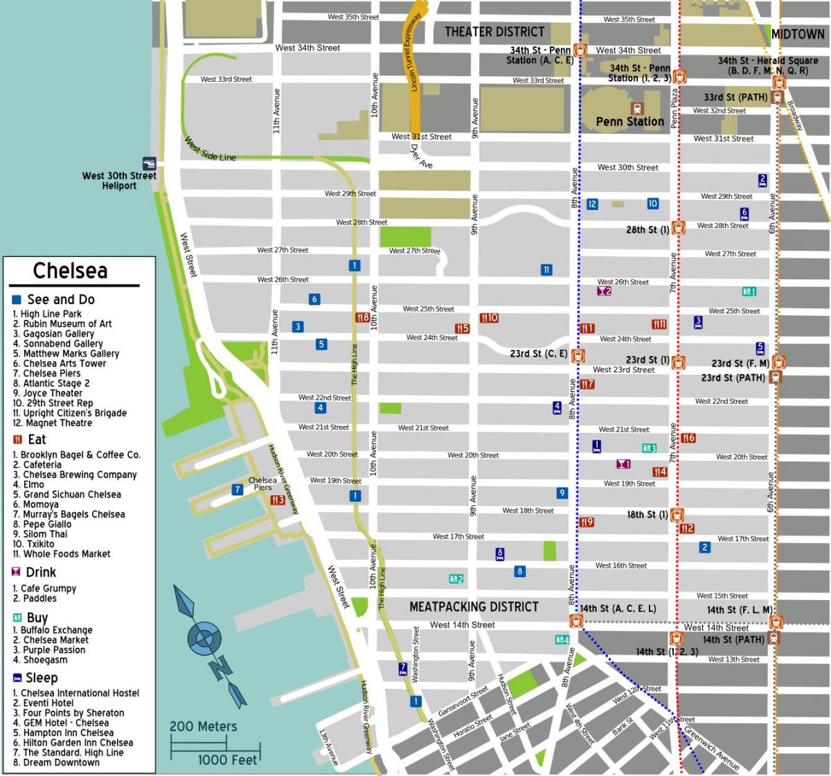 mapa de Chelsea Manhattan
