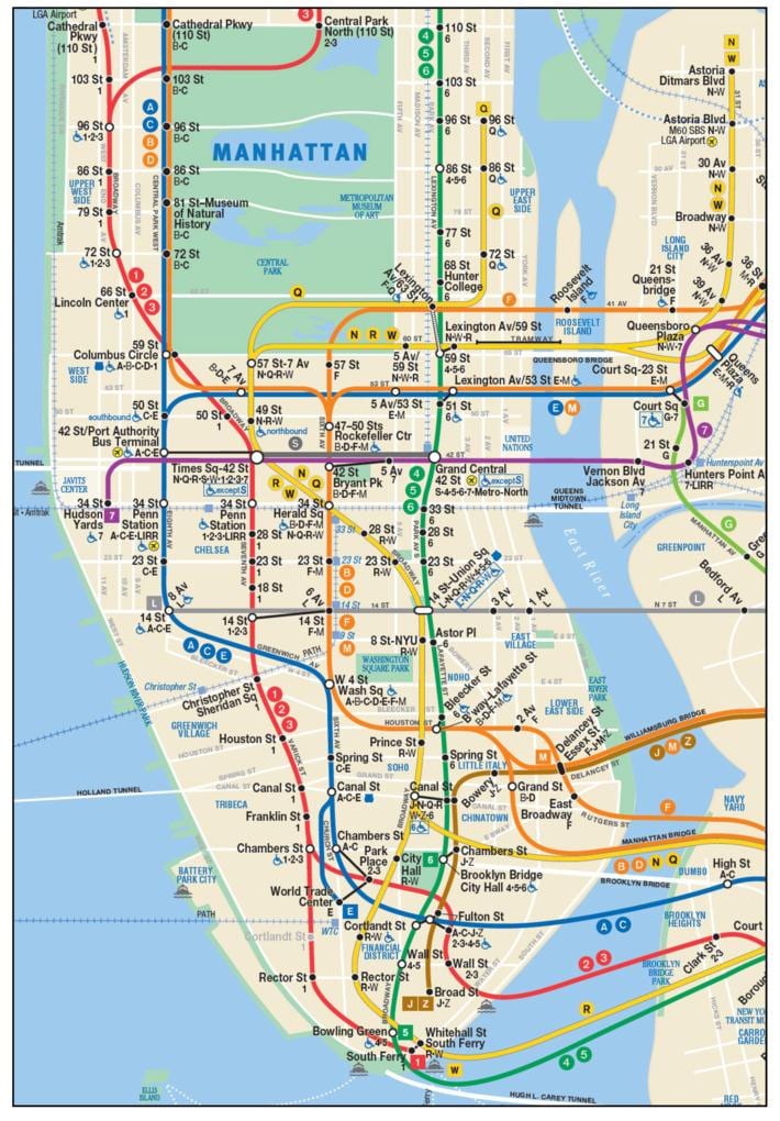 mapa de Manhattan metro