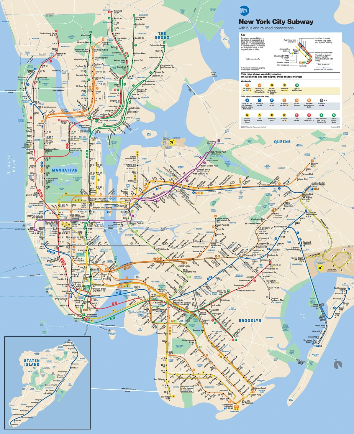mapa metro de Manhattan, Nova York