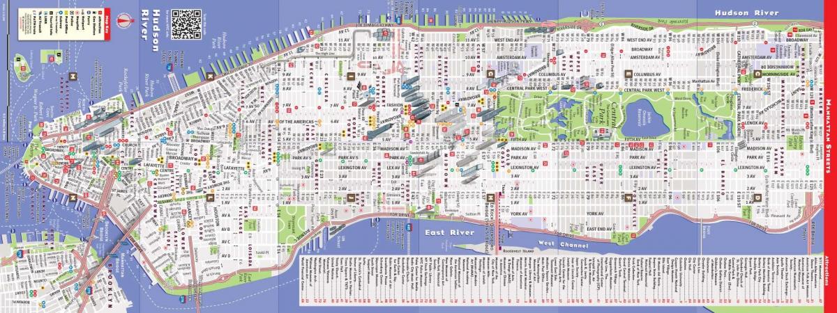 mapa detallado de Manhattan, nova york