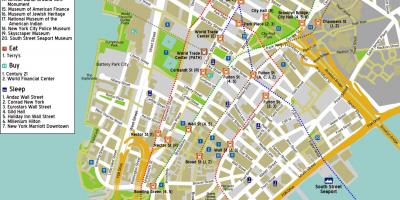 Mapa do centro de Manhattan, nova york
