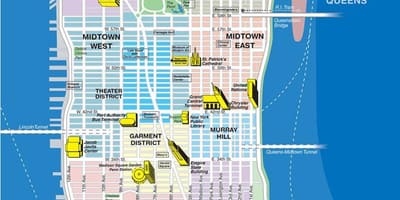 Mapa da illa de Manhattan