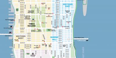 Libre de impresión mapa de Manhattan, nova york