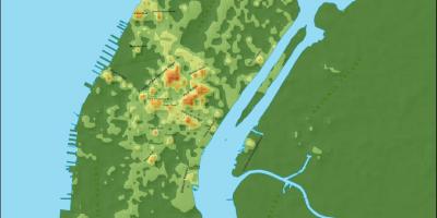 Elevación mapa de Manhattan