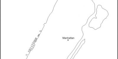En branco mapa de Manhattan