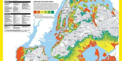 Manhattan inundación de avisos mapa