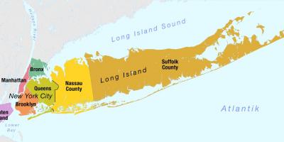 Mapa de Nova York Manhattan e long island