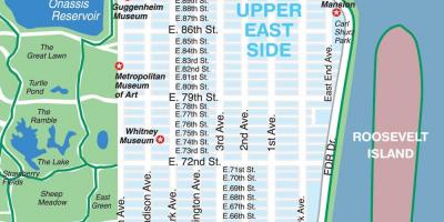 Mapa de upper east side de Manhattan