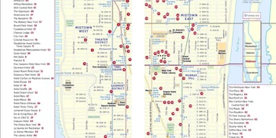 Impresión camiñando mapa de Manhattan