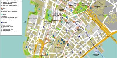 Mapa de Manhattan con nomes de rúas